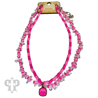 Beaded two-strand necklace, Austrian crystal - LC