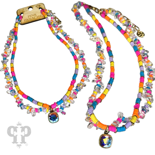 Beaded two-strand necklace, Austrian crystal - LC