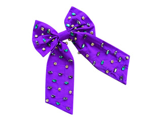 Bow - Mardi Gras Rhinestone - Purple