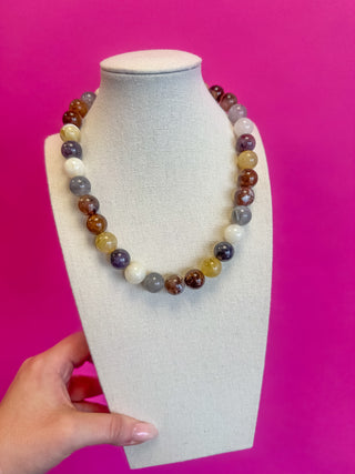 Multi Bead Necklace - Brown/Neutrals