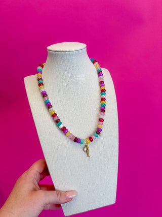 Multi Colored Bead Fish Necklace