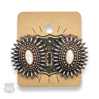 Southwest oval post earring - LC