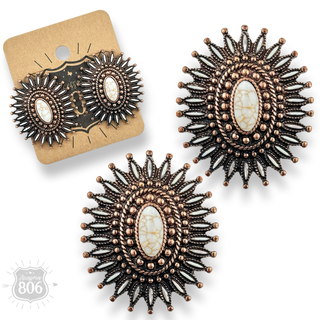 Southwest oval post earring - LC