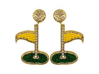 Golf Tee Earrings - Yellow Flag