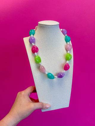 Statement Necklace with Pearl - Multi