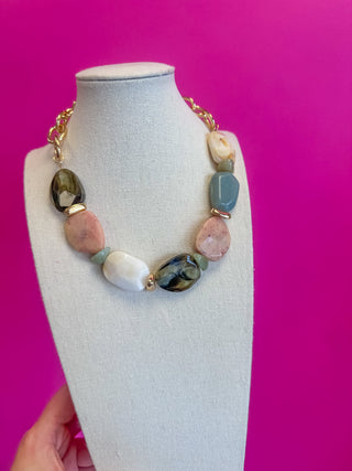 Multi Stone Neutral Necklace