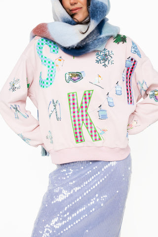 QOS Pink 'Ski' Icon Sweatshirt
