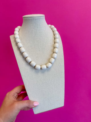 Bauble Bead Magnetic Necklace - White