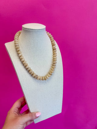 Layering Bead Necklace - Tan