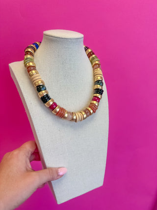Fall Chunky Mix Bead Statement Necklace