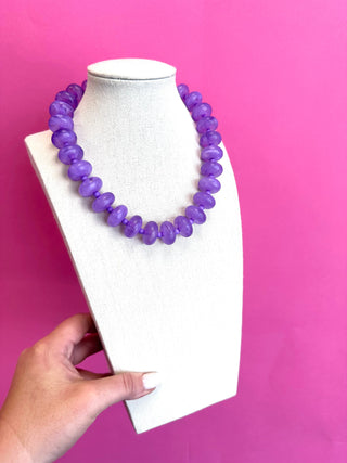 Circle Bauble Ball Necklace - Lavender