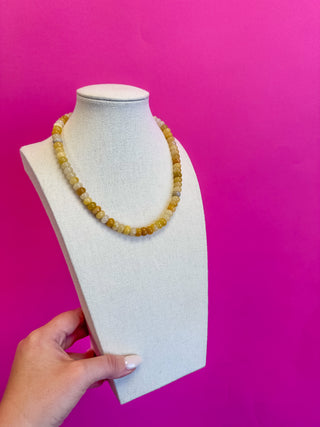 Small Bead Solid Necklace - Yellow