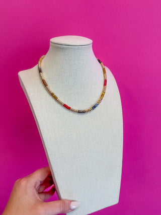 Beaded Mix Bead Necklace - Fall Mix