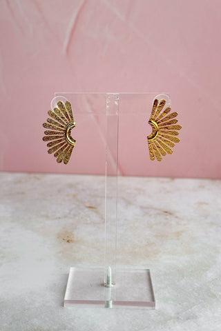 Mini Half-Sun Golden Stud Earrings