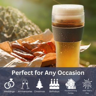 Unbreakable Double Wall Insulated Freezable Beer Glasses Single Large 12 Oz Reusable Pilsner Shatter