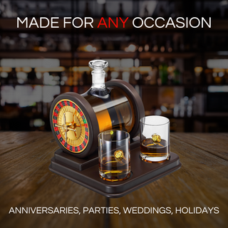 Casino Roulette Whiskey Decanter For Men Husband Him 67 6 Oz Decanter With 2 X 10OZ Dice Whiskey Gla