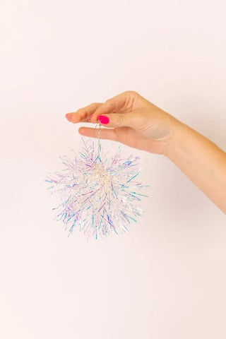Iridescent Pom Poms Earrings