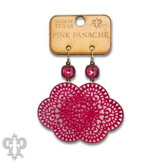 Lace design clover earring with Austrian crystal - LC