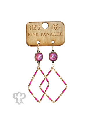 Seed bead diamond shape earring with Austrian crystal
