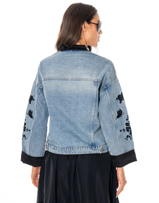 Meadow Muse Embroidered Denim Jacket