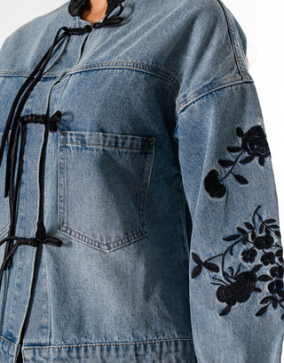 Meadow Muse Embroidered Denim Jacket