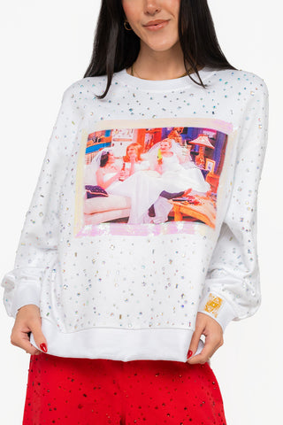 QOS Wholesale Licensed Friends™ All The Wedding Dresses Scattered Rhinestone Sweatshirt