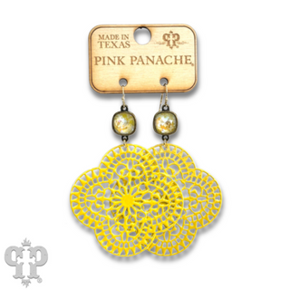 Lace design clover earring with Austrian crystal - LC