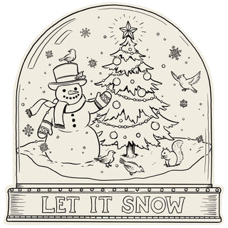 Die-cut Snow Globe Coloring Placemat