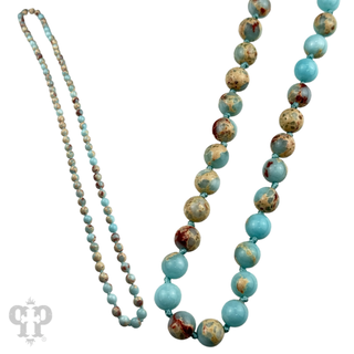Blue mixed jasper knotted layering necklace, last call