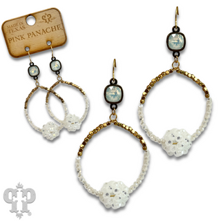 Bead cluster teardrop earring with Austrian crystal, last call