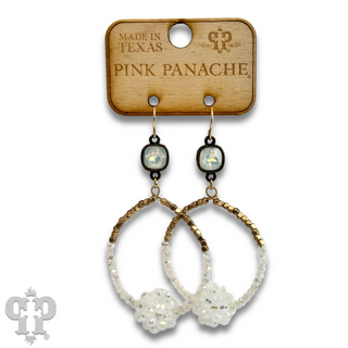 Bead cluster teardrop earring with Austrian crystal, last call