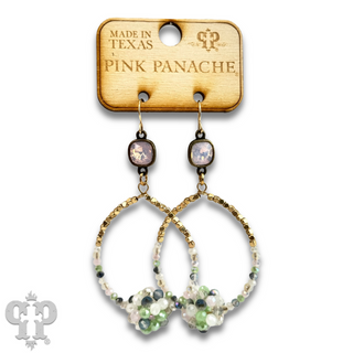 Bead cluster teardrop earring with Austrian crystal, last call