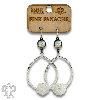 Bead cluster teardrop earring with Austrian crystal, last call