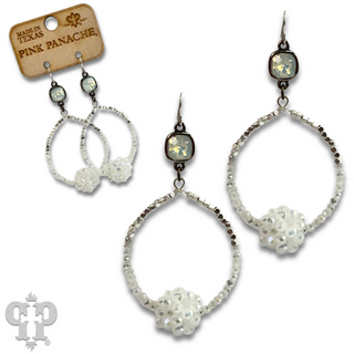 Bead cluster teardrop earring with Austrian crystal, last call