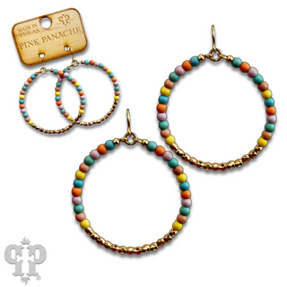 Round bead circle earring, last call