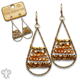 Wire wrapped beads teardrop earring, last call