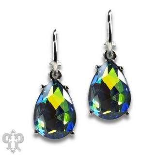 Rhinestone teardrop mini hoop earring - LC