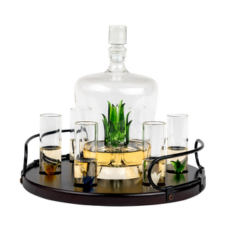 Tequila Decanter Tequila Glasses Set With Agave Decanter And 6 Agave Shot Glass With Stand Perfect F