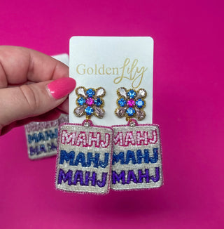 Mahjong Beaded MAHJ Earrings