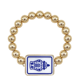 Mahjong Bracelet - Porcelain /Gold
