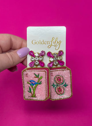 Mahjong Tile Earrings