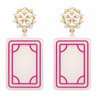 Mahjong Earrings - Soaps/White Dragon