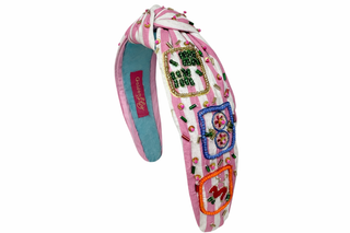 Headband Knot - Mahjong Stripe - Pink