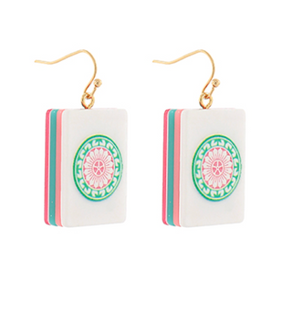 Mahjong Tile Earrings - 1 Dot