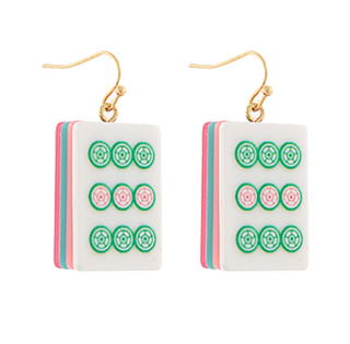 Mahjong Tile Earrings - Dot