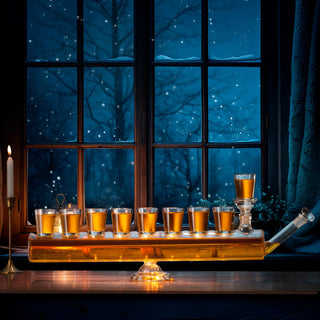 Menorah Decanter Set Decanter 8 Piece Shot Glass Set 34 Oz Wine Whiskey Glassware Hannukkah Israel D