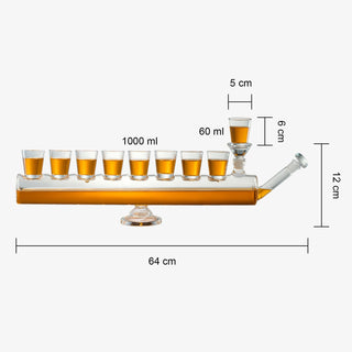 Menorah Decanter Set Decanter 8 Piece Shot Glass Set 34 Oz Wine Whiskey Glassware Hannukkah Israel D