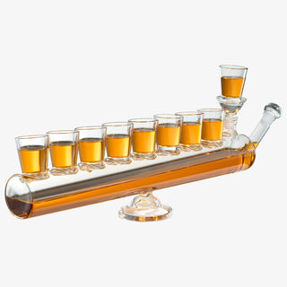 Menorah Decanter Set Decanter 8 Piece Shot Glass Set 34 Oz Wine Whiskey Glassware Hannukkah Israel D