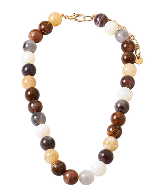 Multi Bead Necklace - Brown/Neutrals
