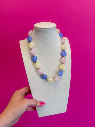 Multi Heart Necklace - Pastel